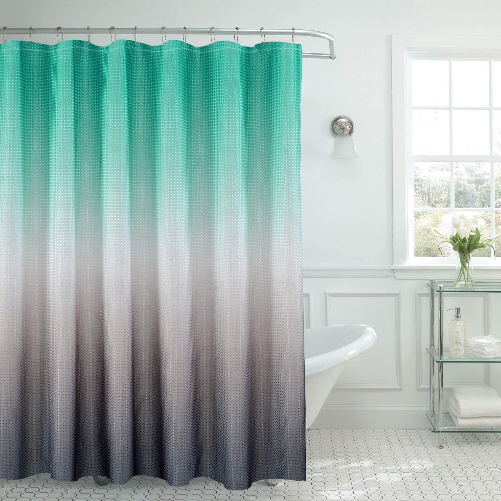 home design ideas shower curtains - Creative Home Ideas - Textured Fabric Shower Curtain Set Includes  Easy  Glide Metal Rings Modern Bathroom Decor Machine Washable " x "  Turquoise