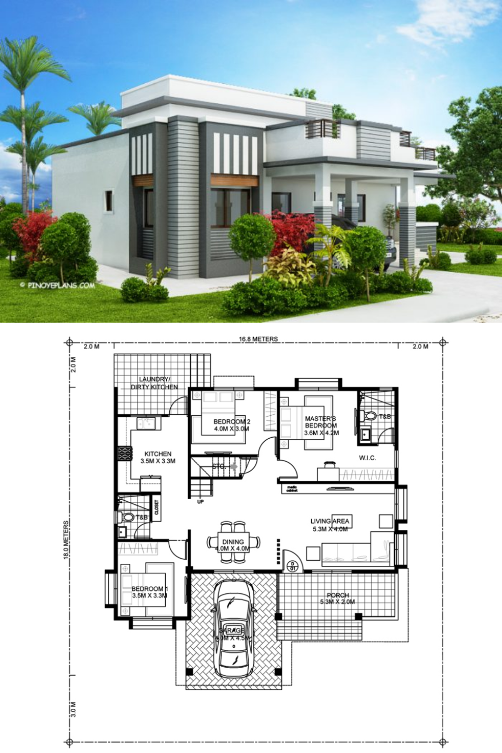 home design ideas construction - Four Bedroom Modern House Design  Pinoy ePlans  Best modern