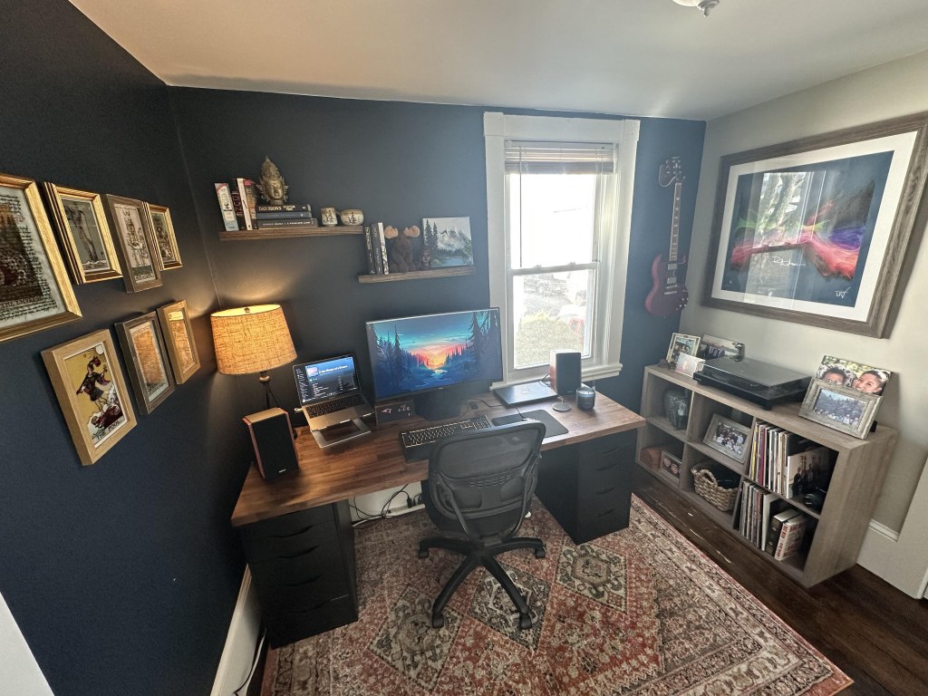 home office design ideas reddit - Pretty proud of my first home office setup! : r/Workspaces